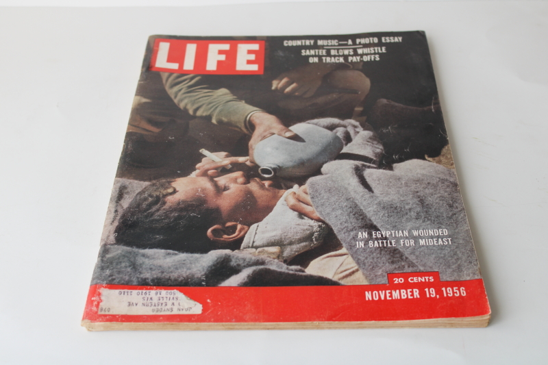 photo of 1950s vintage Life magazine complete w/ ads, November 19 1956, Ike wins the White House  #1