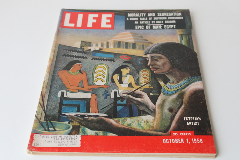 photo of 1950s vintage Life magazine complete w/ ads, October 1 1956, nuclear power  #1