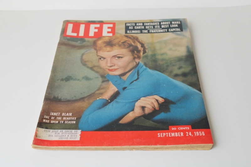 photo of 1950s vintage Life magazine complete w/ ads, September 24 1956 photos of Mars  #1