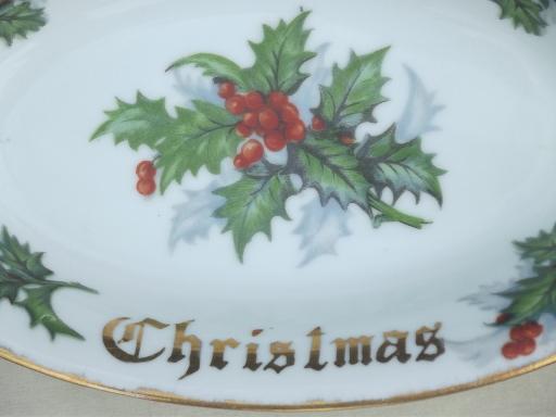 photo of 1950s vintage Merry Christmas motto china bowl, Norcrest - Japan #4