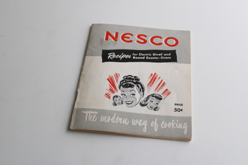 photo of 1950s vintage Nesco roaster oven instruction manual & recipes, appliance cookbook  #1