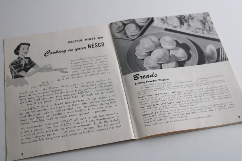 photo of 1950s vintage Nesco roaster oven instruction manual & recipes, appliance cookbook  #4