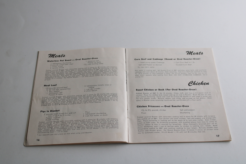 photo of 1950s vintage Nesco roaster oven instruction manual & recipes, appliance cookbook  #5