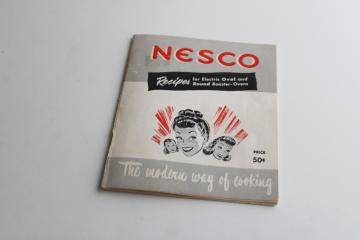 1950s vintage Nesco roaster oven instruction manual & recipes, appliance cookbook 