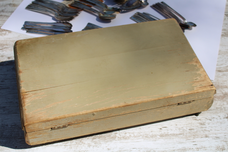 photo of 1950s vintage Proposal pattern silverplate flatware set 103 pieces in case, Oneida 1881 Rogers silverware #5