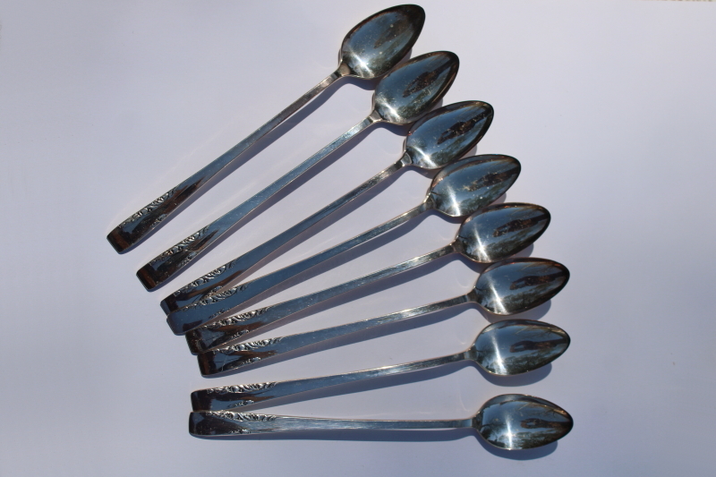 photo of 1950s vintage Proposal pattern silverplate flatware set 103 pieces in case, Oneida 1881 Rogers silverware #7