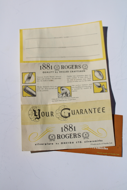 photo of 1950s vintage Proposal pattern silverplate flatware set 103 pieces in case, Oneida 1881 Rogers silverware #22