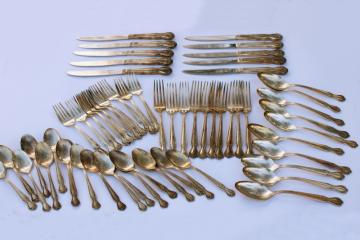 catalog photo of 1950s vintage Rogers International Silver Woodland Rose ornate silverplate flatware set, service for 10 