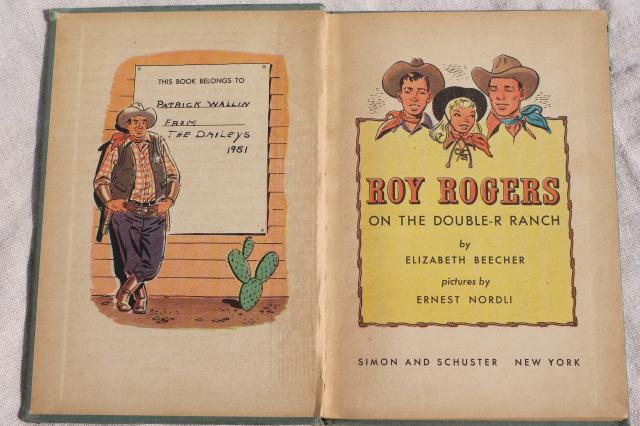 photo of 1950s vintage Roy Rogers on the Double R Ranch picture book early reader western story #3