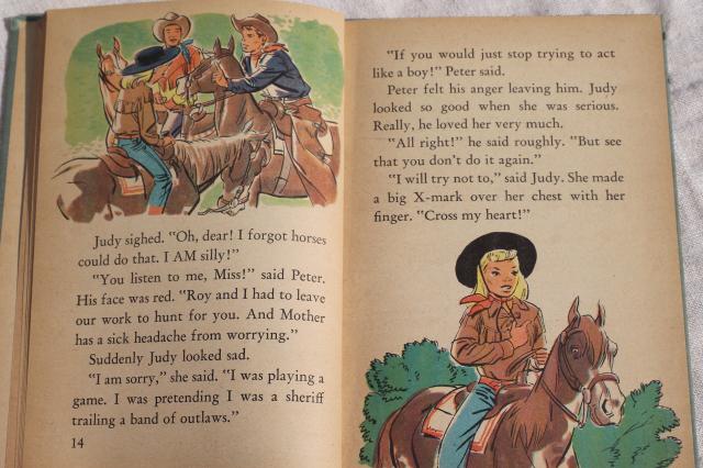 photo of 1950s vintage Roy Rogers on the Double R Ranch picture book early reader western story #4