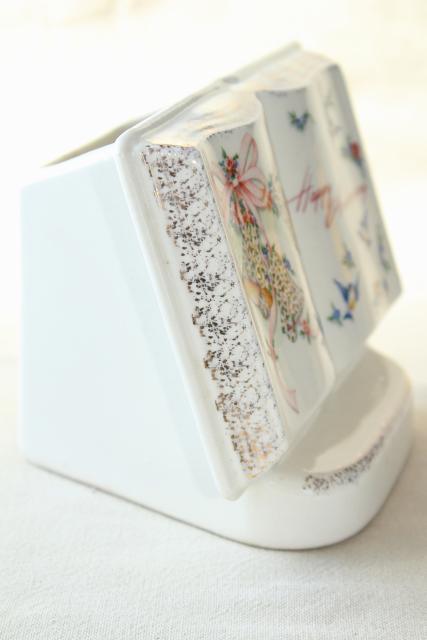 photo of 1950s vintage Royal Windsor book shaped planter vase, Happy Anniversary gift #5