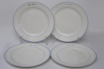 photo of 1950s vintage Saint James hotel china plates set, Salem Century art deco moderne