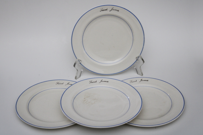 photo of 1950s vintage Saint James hotel china salad plates, Salem Century art deco moderne #1