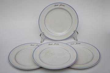 photo of 1950s vintage Saint James hotel china salad plates, Salem Century art deco moderne