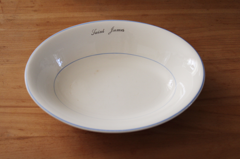 photo of 1950s vintage Saint James hotel china serving bowl, Salem Century art deco moderne #1