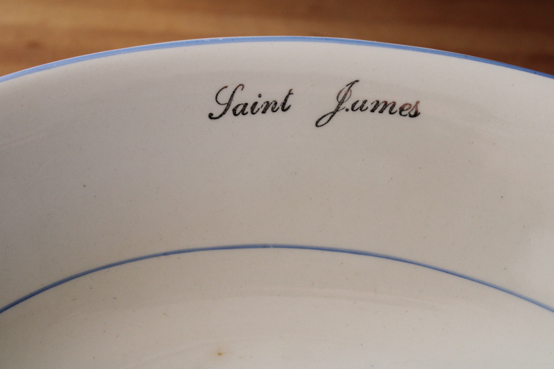 photo of 1950s vintage Saint James hotel china serving bowl, Salem Century art deco moderne #2