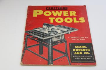 catalog photo of 1950s vintage Sears Craftsman tool catalog, 50 plus pages big book power & hand tools