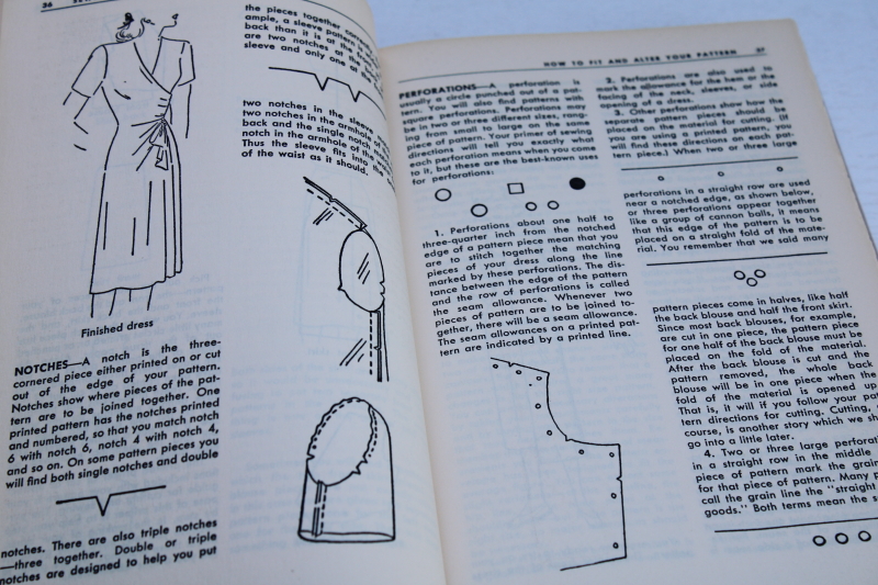 photo of 1950s vintage Sewing Made Easy book, using a pattern, dressmaking etc w/ retro fashion illustrations #3