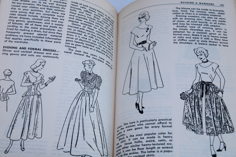 photo of 1950s vintage Sewing Made Easy book, using a pattern, dressmaking etc w/ retro fashion illustrations #4