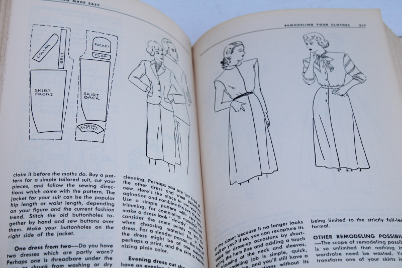 photo of 1950s vintage Sewing Made Easy book, using a pattern, dressmaking etc w/ retro fashion illustrations #5