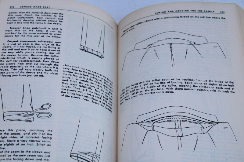 photo of 1950s vintage Sewing Made Easy book, using a pattern, dressmaking etc w/ retro fashion illustrations #7