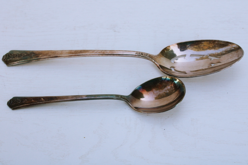 photo of 1950s vintage Spring Garden pattern Holmes Edwards silver plated flatware service for 6 #10