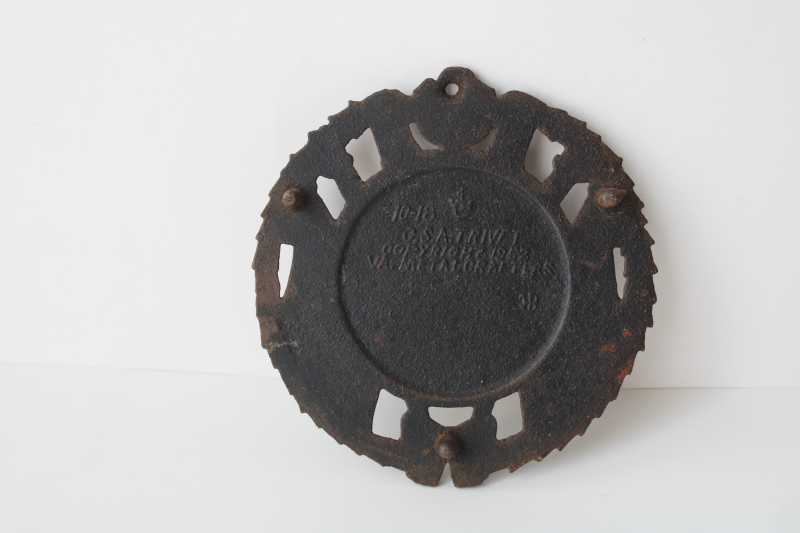 photo of 1950s vintage Virginia Metalcrafters cast iron trivet, CSA Confederate States of America seal  #4