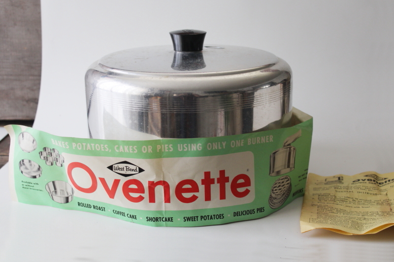 photo of 1950s vintage West Bend Ovenette stovetop oven, potato baker or leftover crisper #1