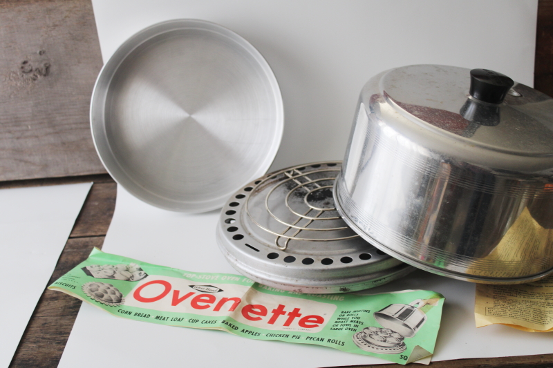 photo of 1950s vintage West Bend Ovenette stovetop oven, potato baker or leftover crisper #8