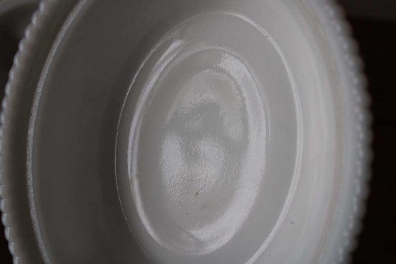 photo of 1950s vintage Westmoreland milk glass hen on nest covered dish, red comb white chicken  #6