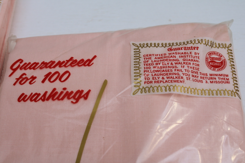 photo of 1950s vintage all cotton muslin pillowcases pink solid color Foxcroft packages sealed  #2