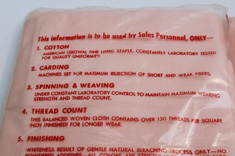 photo of 1950s vintage all cotton muslin pillowcases pink solid color Foxcroft packages sealed  #5