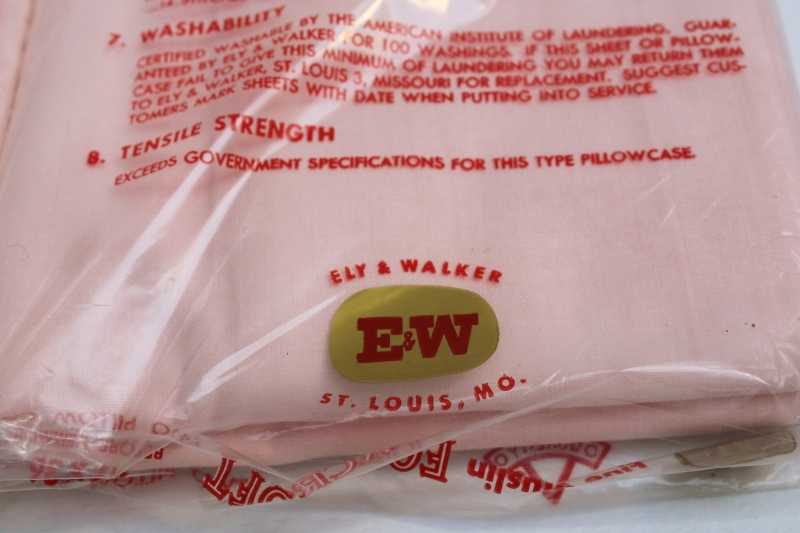 photo of 1950s vintage all cotton muslin pillowcases pink solid color Foxcroft packages sealed  #7