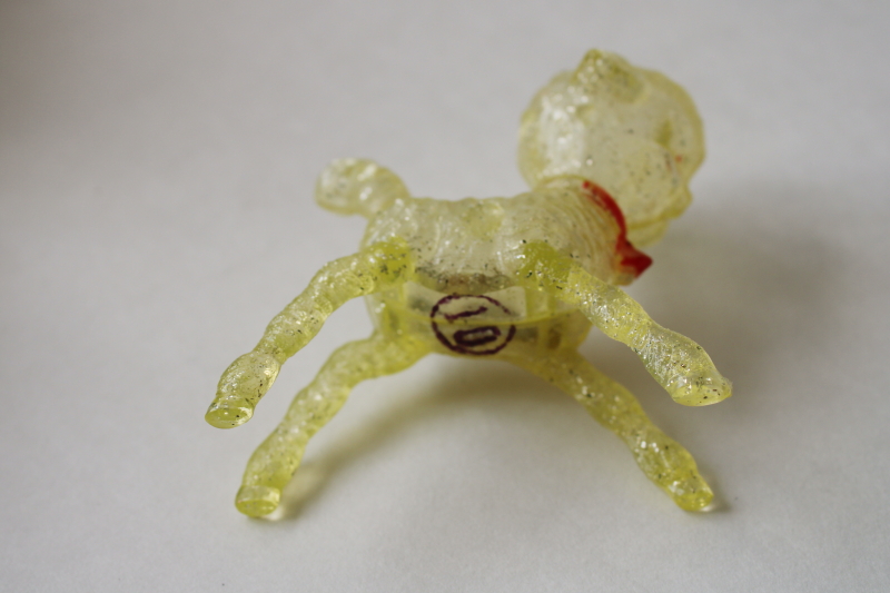 photo of 1950s vintage baby toy, glitter hard plastic rattle, little lamb for spring Easter decor  #2