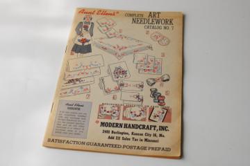 catalog photo of 1950s vintage catalog Aunt Ellen's needlework patterns, embroidery designs