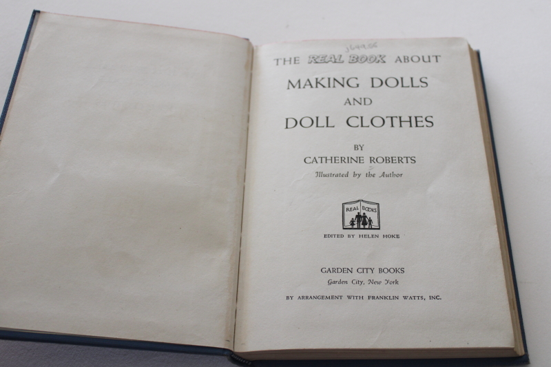 photo of 1950s vintage childrens book sewing doll clothes dollmaking w/ patterns #3