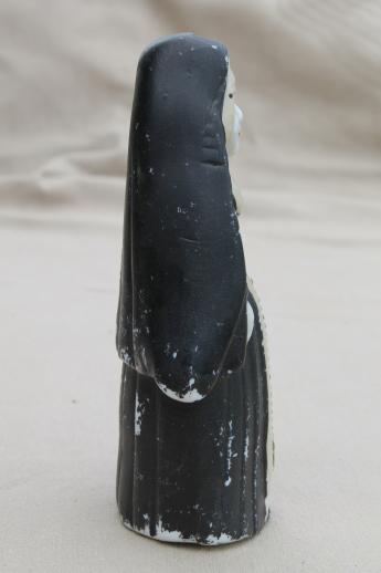 photo of 1950s vintage china nun figurine, hand-painted ceramic figure made in Japan #2