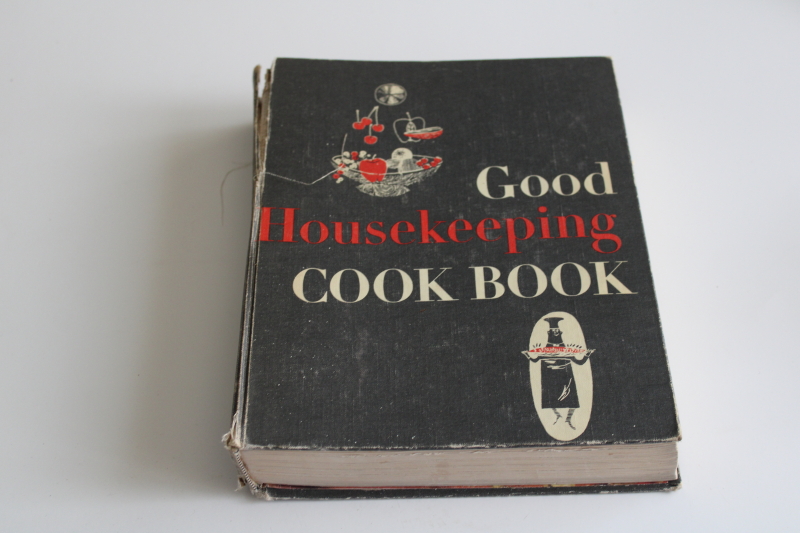 photo of 1950s vintage copy of Good Housekeeping Cook Book, black cover originally published 1942  #1