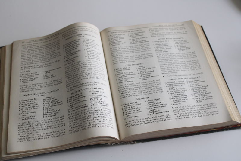 photo of 1950s vintage copy of Good Housekeeping Cook Book, black cover originally published 1942  #4