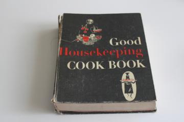 1950s vintage copy of Good Housekeeping Cook Book, black cover originally published 1942 