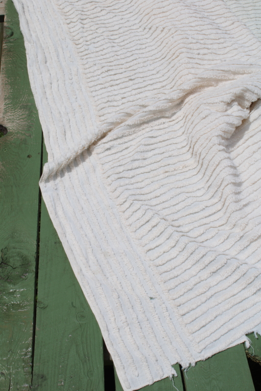 photo of 1950s vintage cotton chenille bedspread, horse & rider cowboy western dude ranch decor  #12