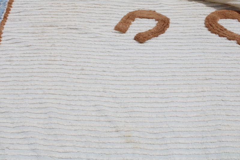 photo of 1950s vintage cotton chenille bedspread, horse & rider cowboy western dude ranch decor  #13