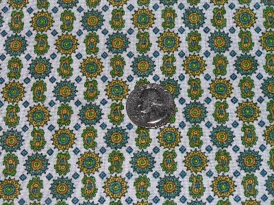 photo of 1950's vintage cotton fabric, small paisley print #1