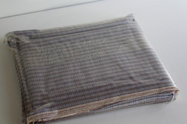 photo of 1950s vintage cotton shirting, woven checked plaid 4 yards 35-36 wide #5