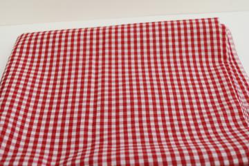 catalog photo of 1950s vintage fabric, cotton rayon red & white checked gingham woven checks