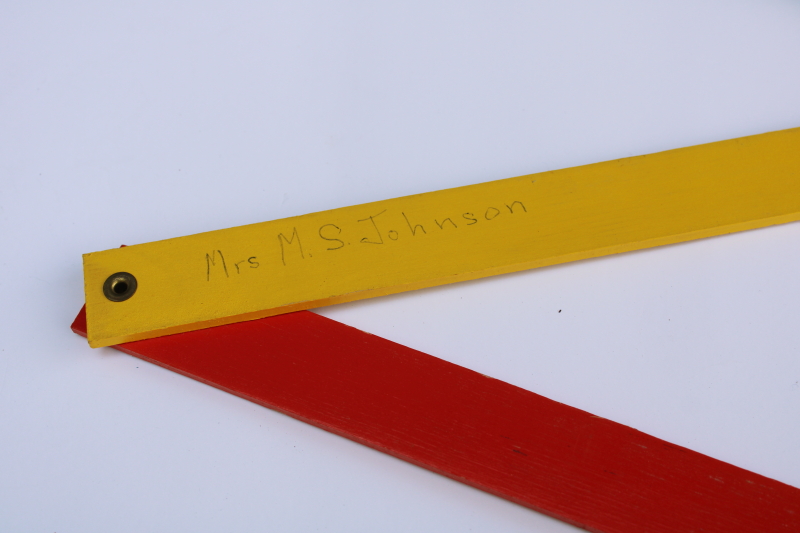 photo of 1950s vintage folding wood yardstick, measuring ruler Kirksville Missouri furniture store advertising  #4