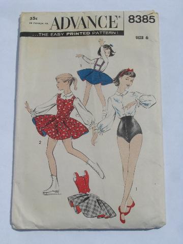 photo of 1950s vintage girls dance / figure skating costume pattern, full skirt #1