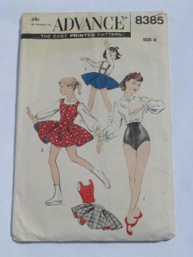 catalog photo of 1950s vintage girls dance / figure skating costume pattern, full skirt