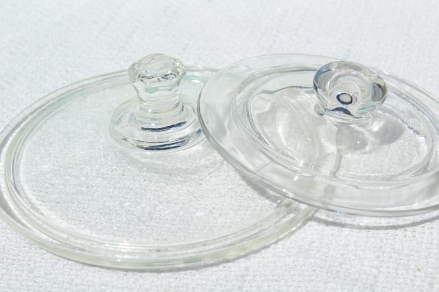 photo of 1950s vintage glass canister jars w/ heavenly blue morning glories, morning glory flowers #10