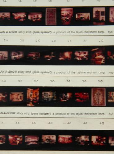 photo of 1950s vintage interior decorating slideshow slide strips room interiors #3